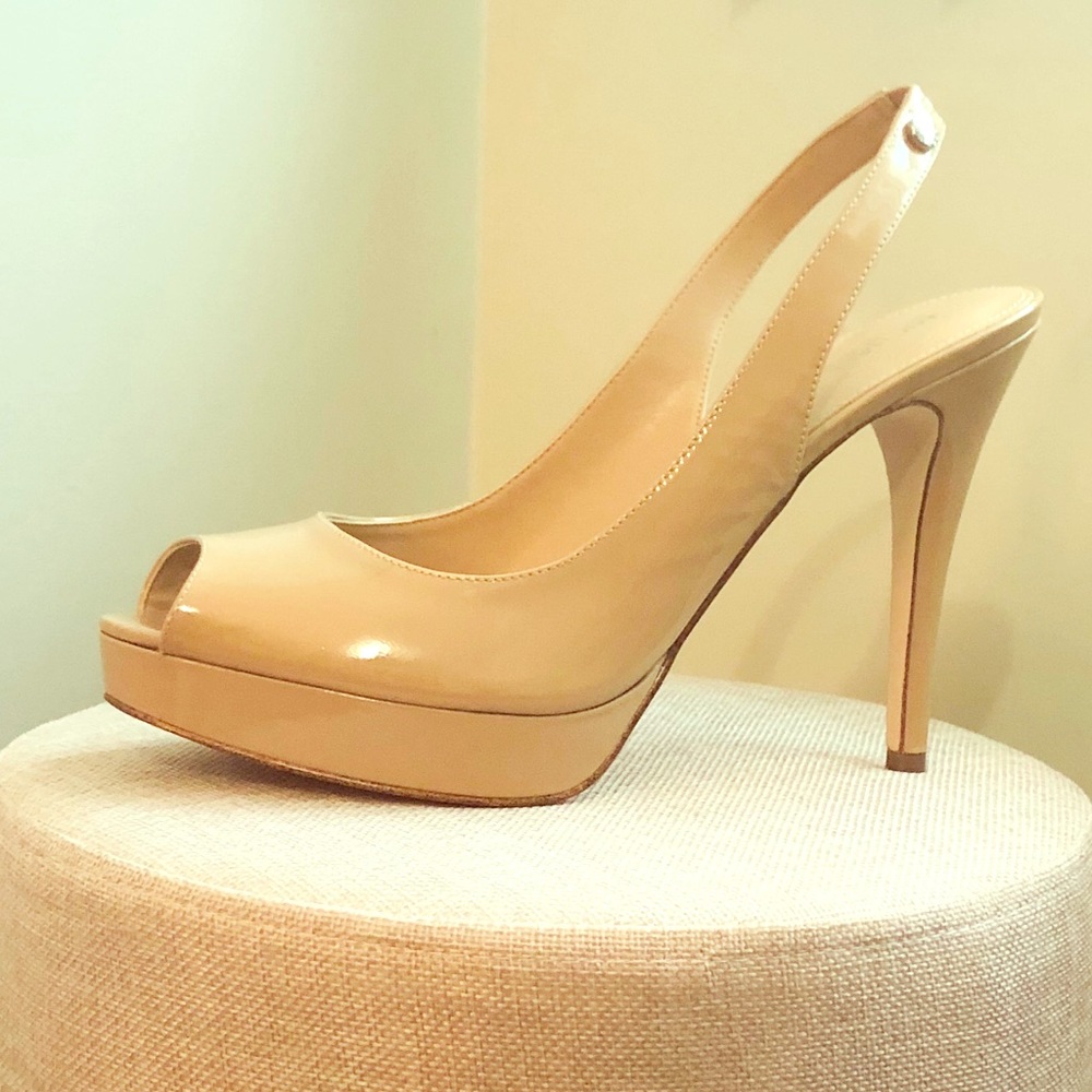 Michael Kors York Sling Patent Nude